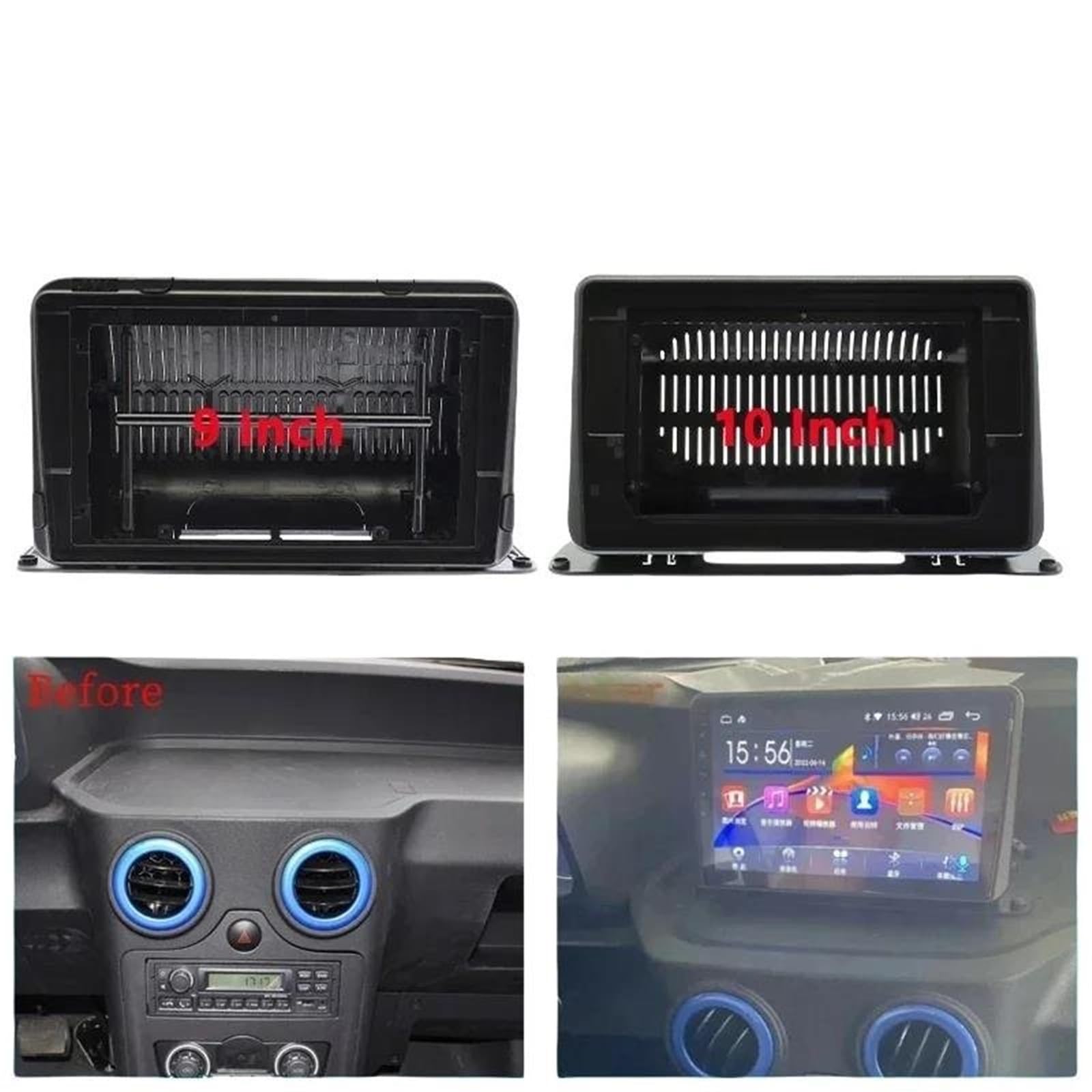 Generico Mascherina Autoradio Kit Cruscotto Android Universale da 9"/10" | Adattatore per Pannello Telaio Autoradio per La Maggior Parte dei Veicoli Radio Fascia Dash | 10 Inch