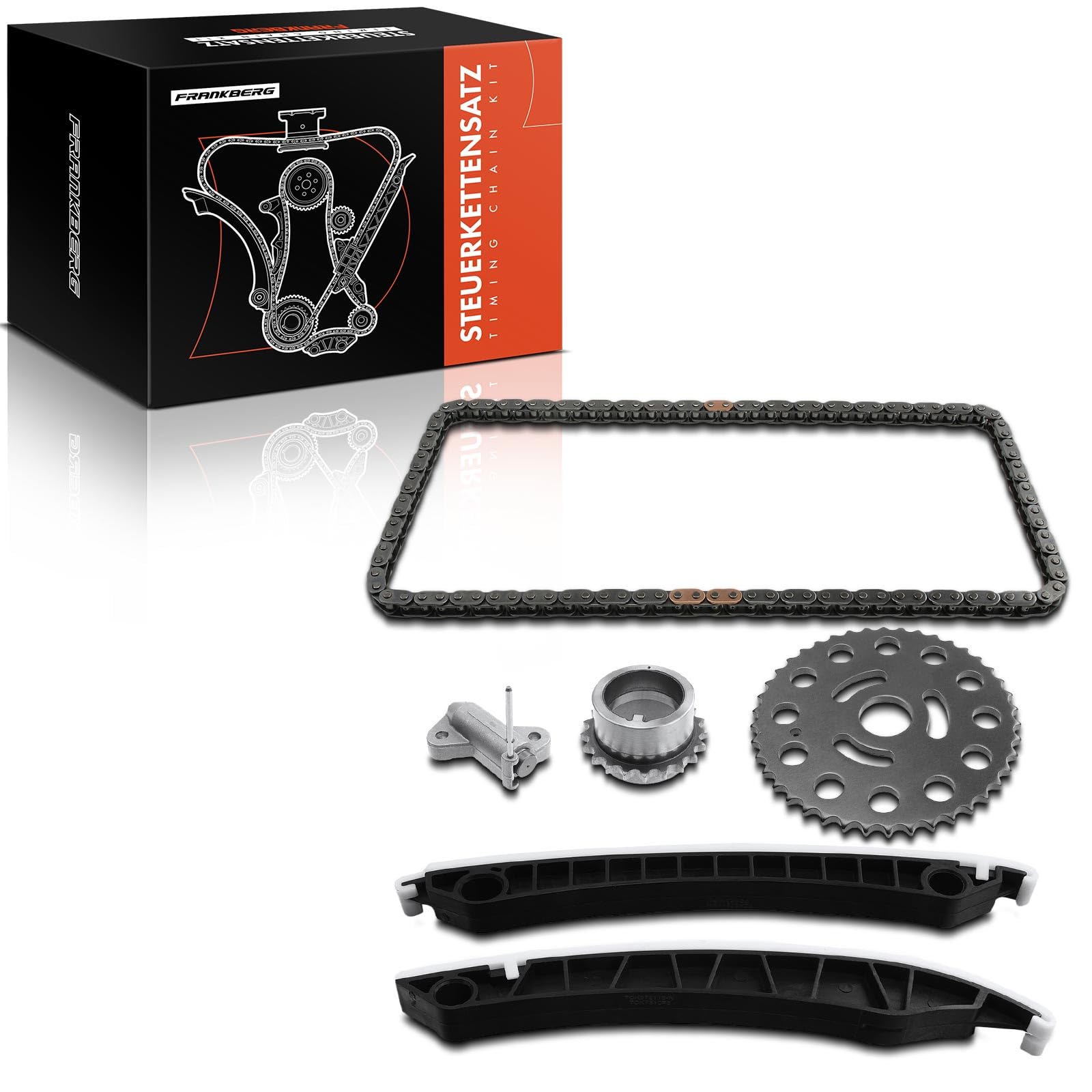 Frankberg Kit de cadena de distribución 6 piezas 8200918797 | Compatible con: Scénic III JZ0/1, Vivaro B Box X82, M.e.g.a.n.e IV Hatchback B9A/M/N, Plataforma/chasis Trafic III EC