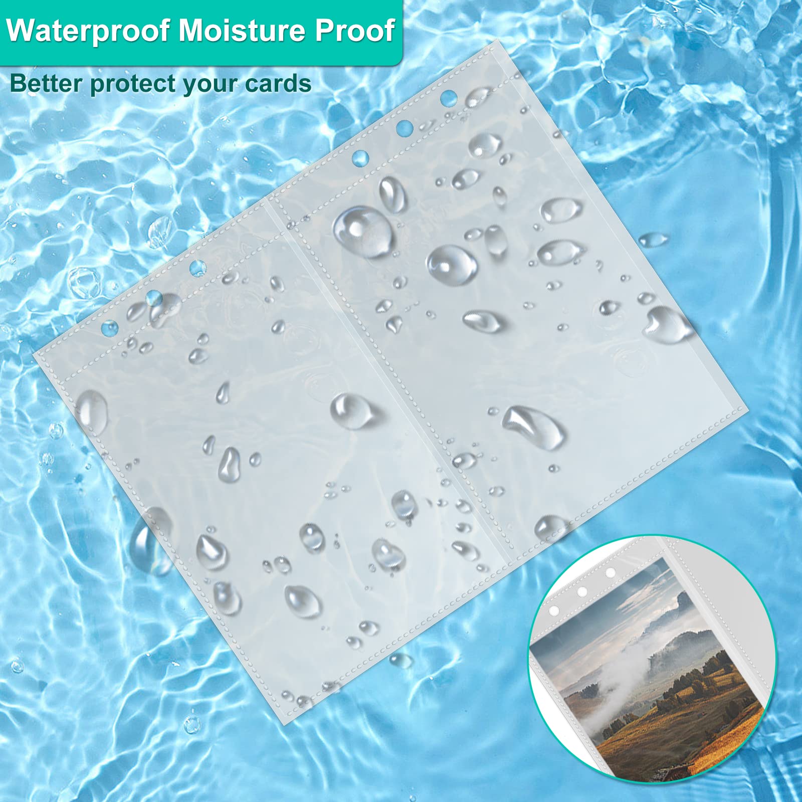 30 Pagine Per Raccoglitore A5 - 120 Tasche 3.5x5 Per Foto E Cartoline, Caricamento Dall'Alto - Foto 10