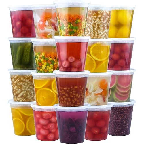 50 Set 32 oz Deli Containers with Lids, Leak-Proof BPA Free Plastic Take Out Bowls, Food Storage Containers for Takeout Meal Prep Storage, Freezer, Microwave & Dishwasher Safe
