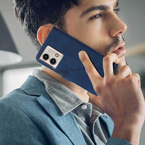 Miniatura 5 de Funda diseñada para Moto G Stylus 5G 2023, con función atril, correa de muñeca, ranuras para tarjetero, funda protectora interior de TPU para