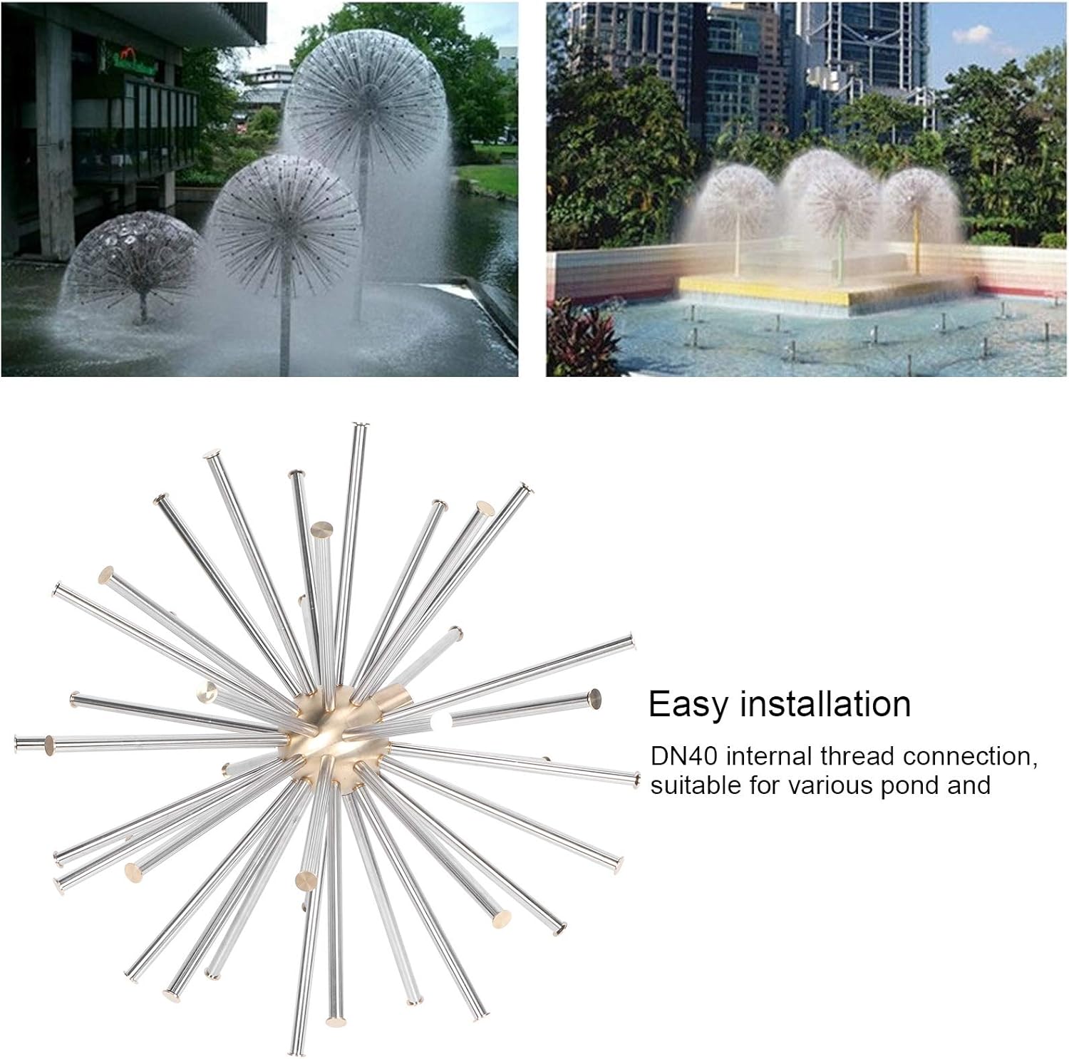 DN40 Female Thread Fountain Sprinkler, Nozzle Nozzle, Innovative Pond Parks Landscape Sprinkler Accessory, Spray Height is About 0.5m, Covering Diameter is