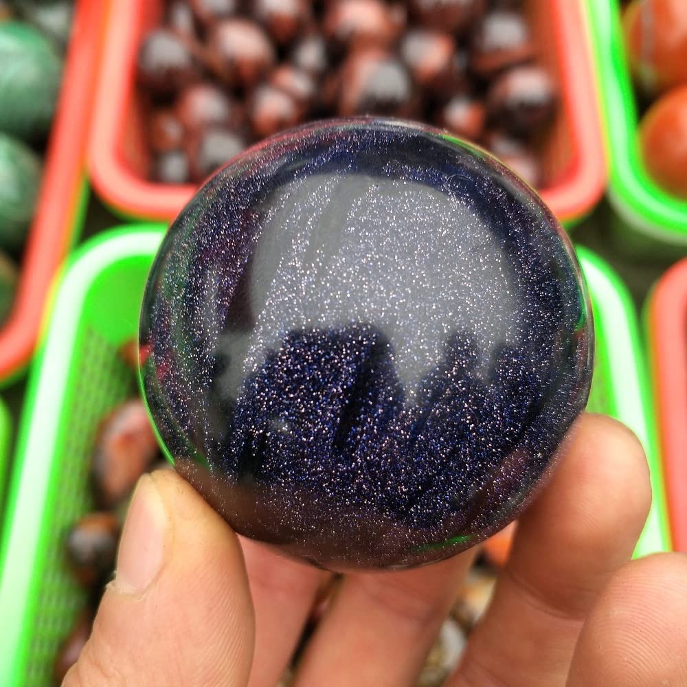 Boule de sable bleu minéral brut pour sublimer vos meubles de salon et tables de fête