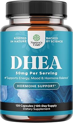 DHEA Supplement for Women & Men - Pure DHEA 50mg for Hormone Balance, Improves Mood Stability, Brain Function, Immune System, Energy & Fertility - Dehydroepiandrosterone Capsules for Adults - 120 Ct