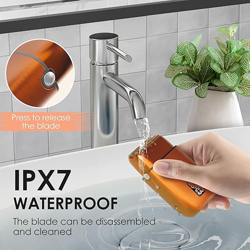 Miniatura 5 de Maquinilla de afeitar eléctrica para hombres, afeitadora de papel de aluminio con doble hoja de aluminio, recortadora de barba para hombres con