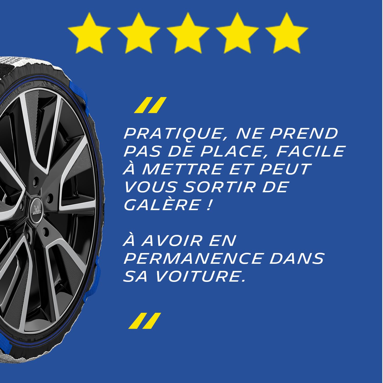 MICHELIN SOS Grip® Evolution Chaussettes à Neige Haute Performance SOS 9 - Chaînes à Neige Textiles Homologuées EN16662-1 - Montage Facile <2 Min - Adhérence Neige et Verglas - Compatibles ESP/ABS