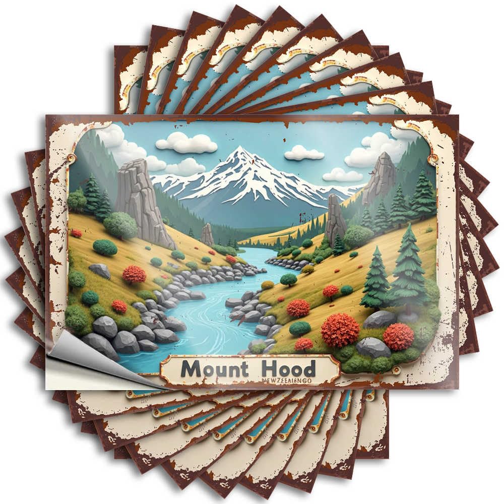 Teens Affirmation Tattoos - Mount Hood: Nature's Majesty in New Zealand Removable Decal Window Easy Peel for Adulting(8X12CM)