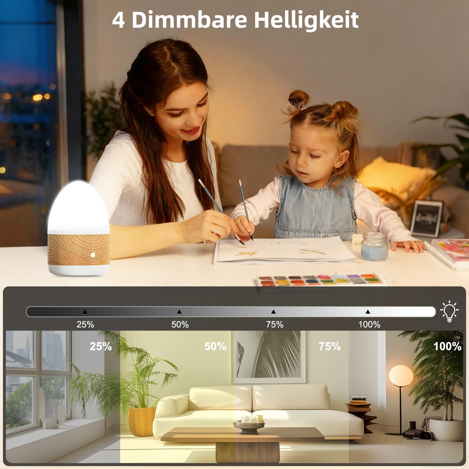 Tageslichtlampe 13000Lux Lichttherapielampe Tageslichtleuchte mit Fernsteuerung, UV-Freies SAD Licht mit 3 Farbtemperaturen LED Simulation von Tageslicht, Dimmer und 4 Timer Daylight Lamp