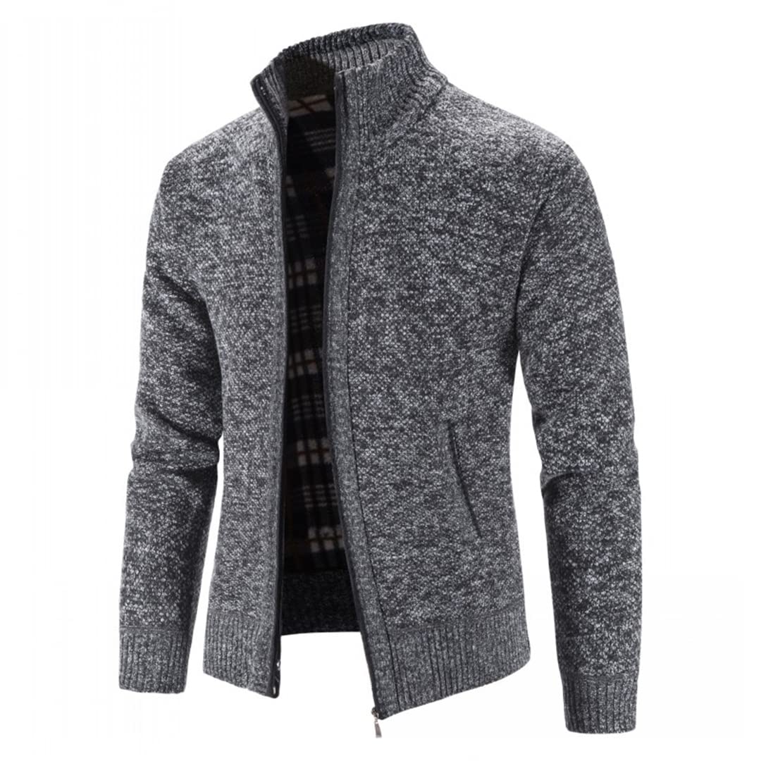 Suéter de punto de los hombres Moda Slim Fit Cardigan Causal Suéteres Abrigos Sólido Solo Breasted Cardigan
