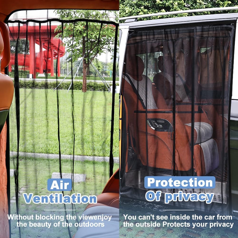 JDMON Van Bug Screen Compatible with Ford Transit,ProMaster and Other Campervans, Mercedes-Benz Sprinter,Motorhomes, Sliding Van Door Magnetic Mosquito Net Van Screen (Large)