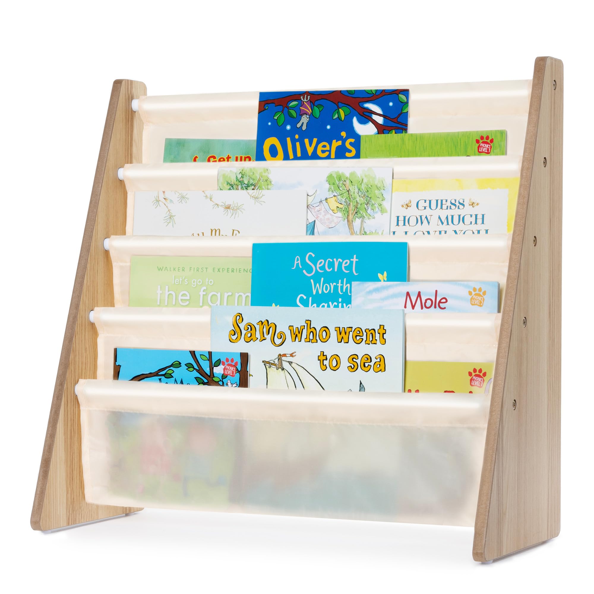LIVIVO Colorful Kids Bookshelf - 4 Tier Children's Bookcase, Magazine and Boo...