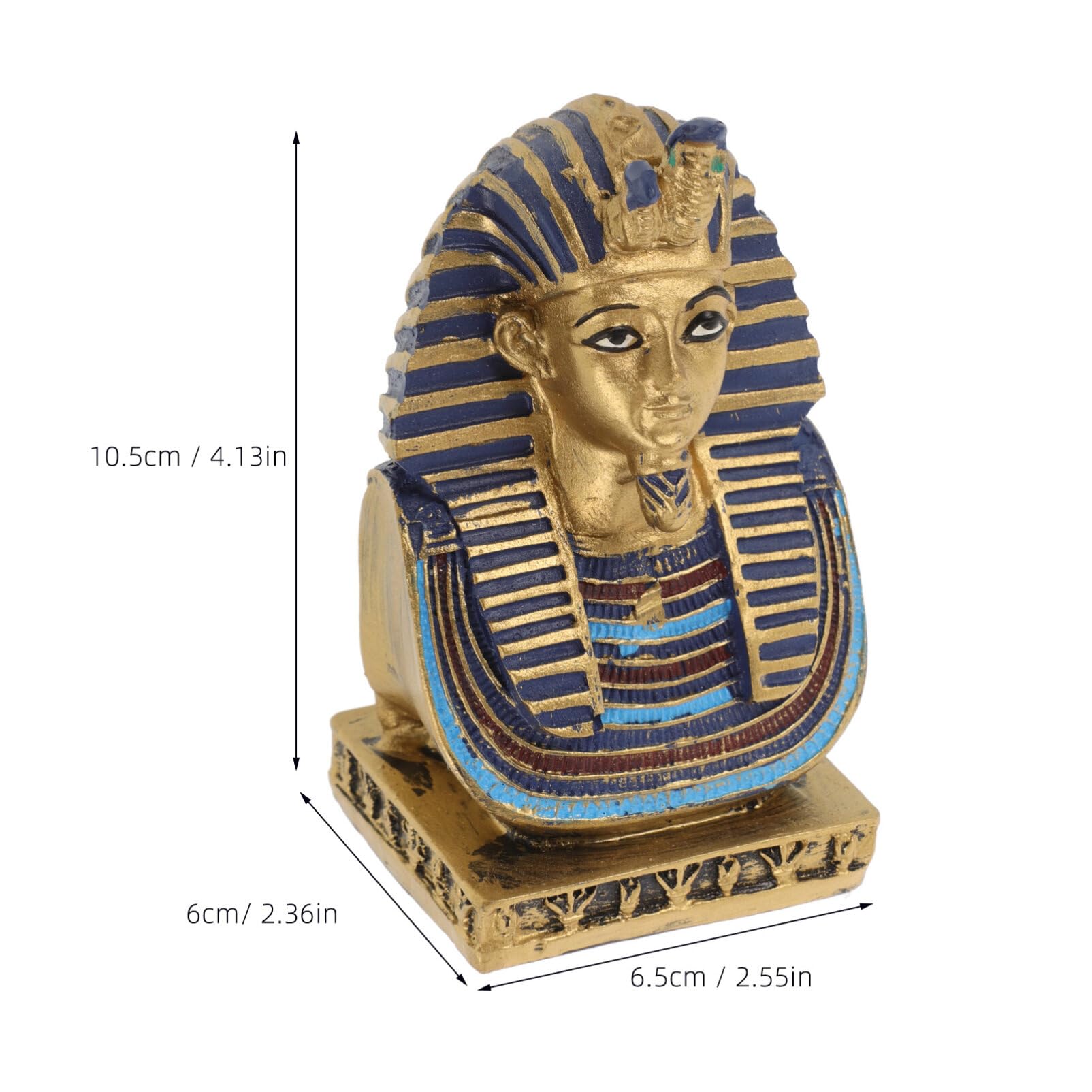 CLISPEED Statue de Pharaon Égyptien Statue de Buste Pharaon en Résine Ancien Roi Égyptien Figurine Sculpture Décorative Collection Décor Bureau à Domicile