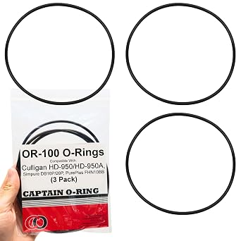Captain O-Ring - Culligan Compatible OR-100 O-Ring Replacement for Big Blue Filter Housing Buna-N ORing 3 Pack [Also Compatible with Simpure DB10P/DB20P, PurePlus FHN10BB]