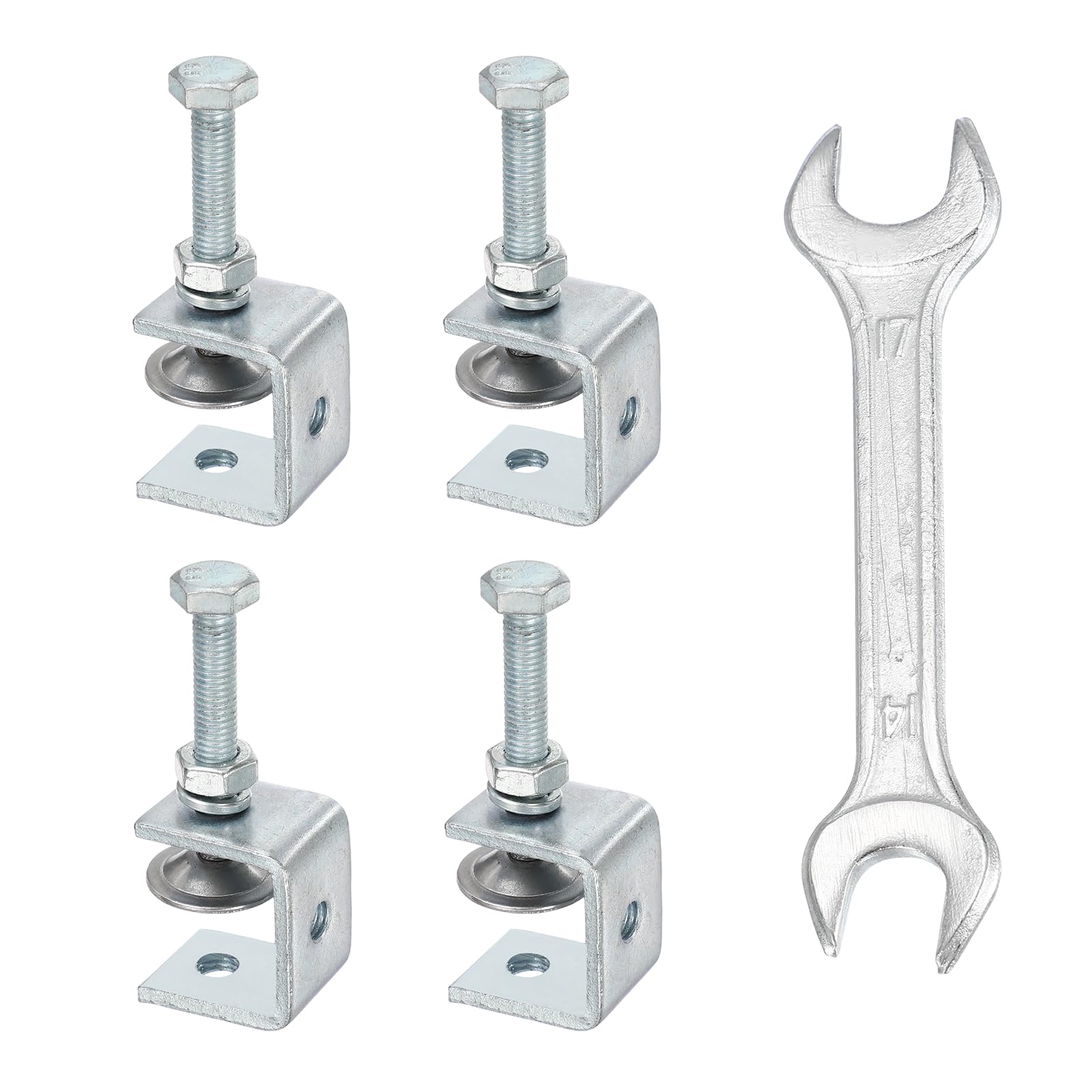 sourcing map 4PCS Carbon Steel C Clamps Mini 1-1/4" (30mm) Wide Jaw Opening Small Galvanized U Clamp for Woodworking Welding Building Household Mounting โ image 1