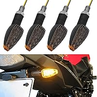 SamWinGear 4PCS LED Motorcycle Turn Signals 14LED Amber Blinkers Kit 12V Waterproof Front Rear Lights for Honda Yamaha Kawasaki Suzuki