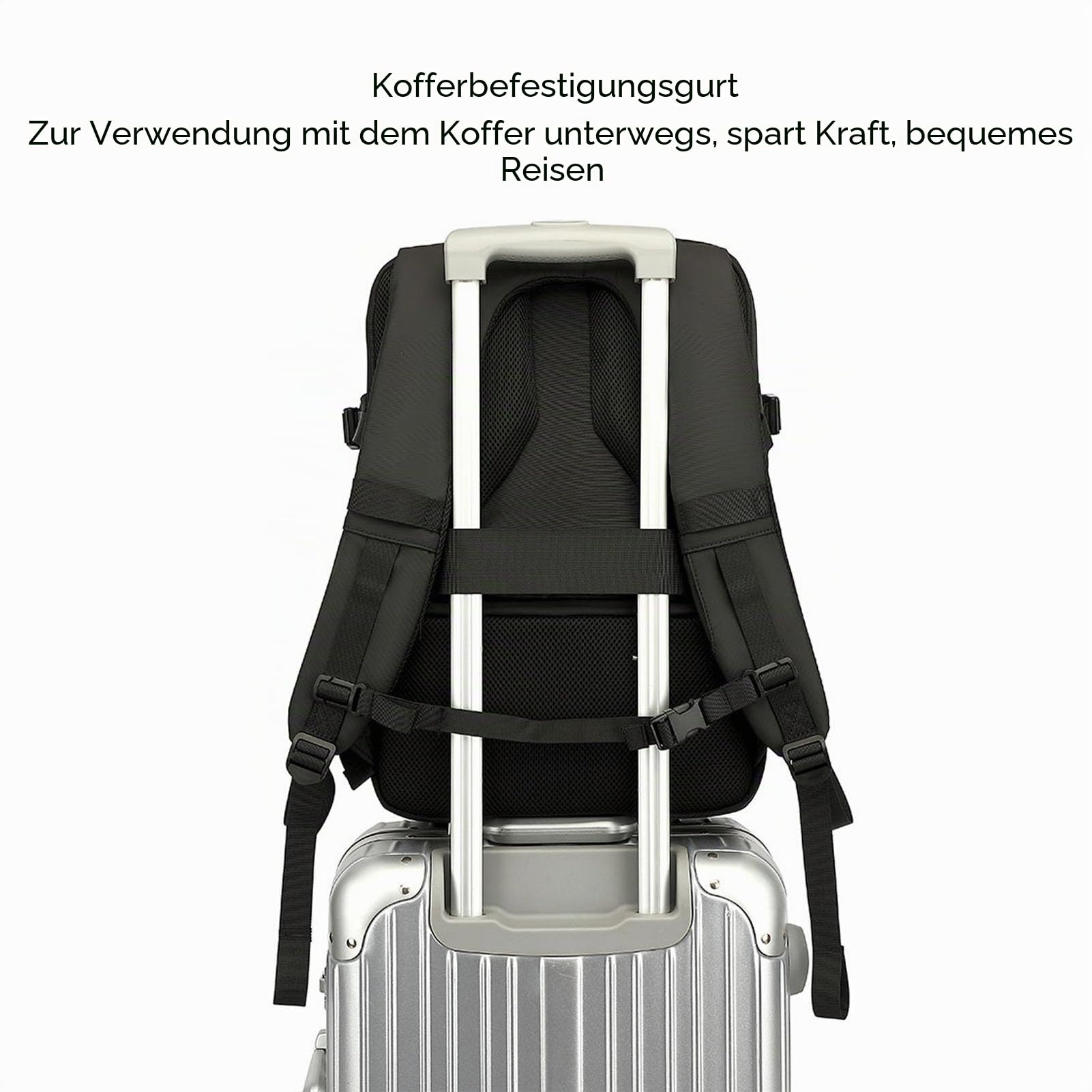 Vakuum -Rucksackreisen, 55L Erweiterbarer Reiserucksack mit Luftpumpe, USB -Ladeanschluss, Wasserdicht, Vacpack -Kompressions -Umhängetasche für Geschäft, College, Camping