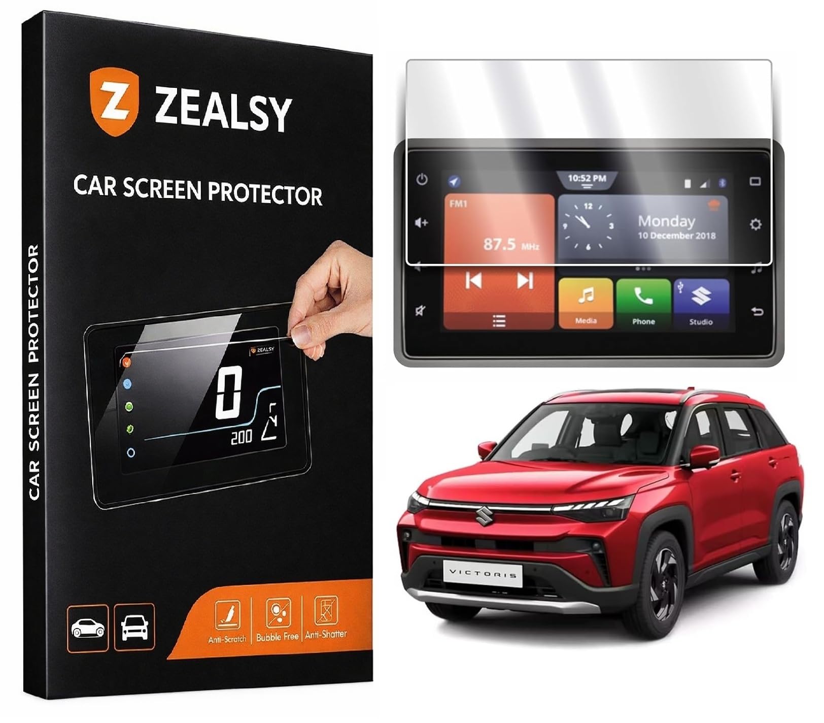 screen guard maruti suzuki victoris 7 inch lxi vxi zxi o infotainment system touch screen guard protector accessories (7 inch)