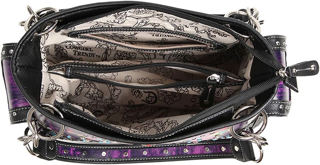 Colorful Dragonfly Western Style Spring Rhinestone Studded Purse Leather Country Handbag Women Shoulder Bag Wallet Set