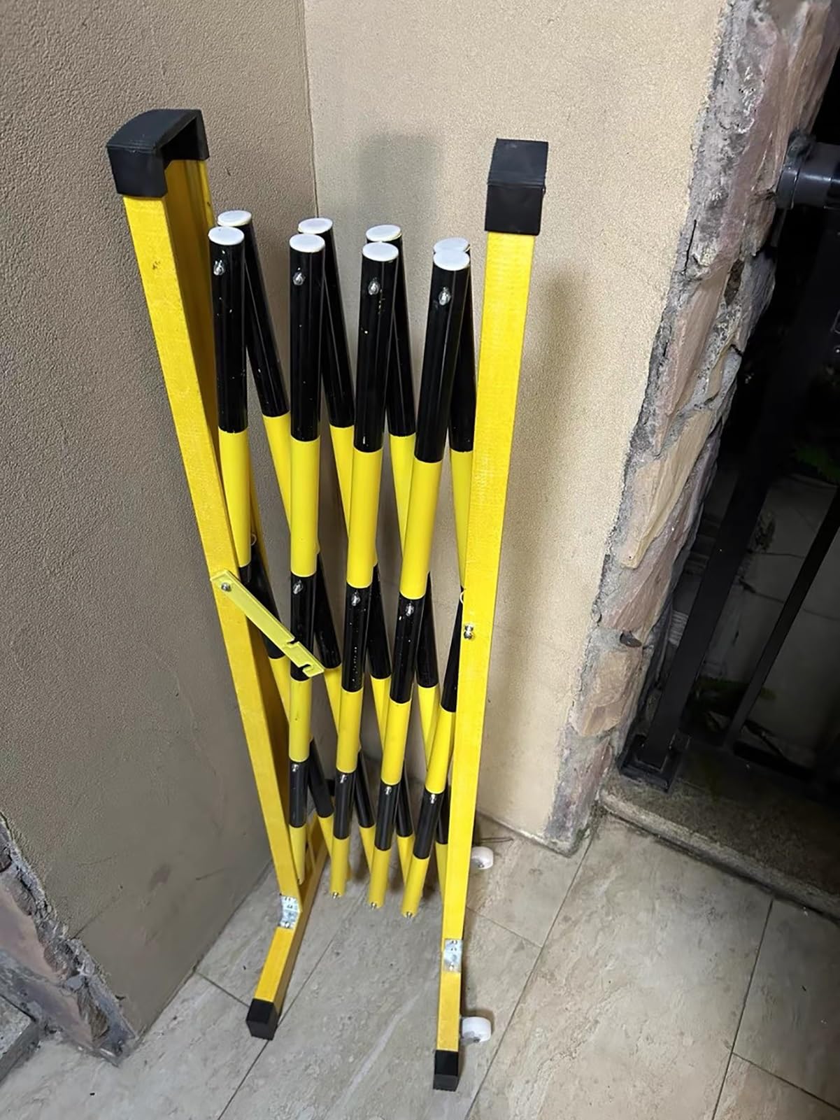 Genérico Barricada móvil Extensible con Ruedas - Puerta de Seguridad Plegable para Bloqueo de Carreteras, Control de Acceso Exterior, Barrera portátil, Seguridad Vial, solución para la gestión de MUL