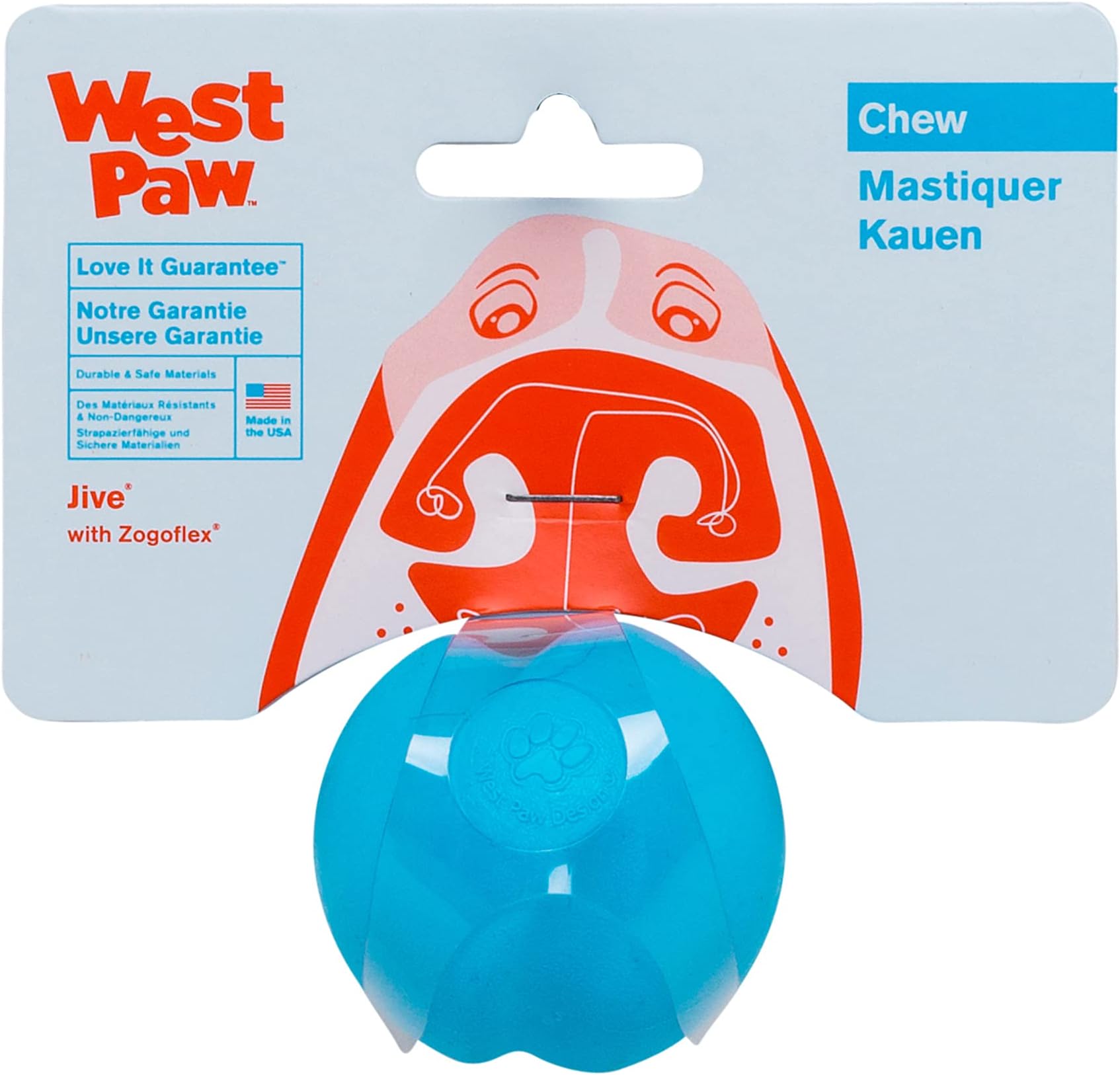 Zogoflex Jive Ball Dog Chew Toy – Bouncing Toys for Dogs, Fetch, Catch, Chewing, Play – Floatable, Recyclable Balls – Latex-Free, Non-Toxic, Dishwasher Safe Dog Toy