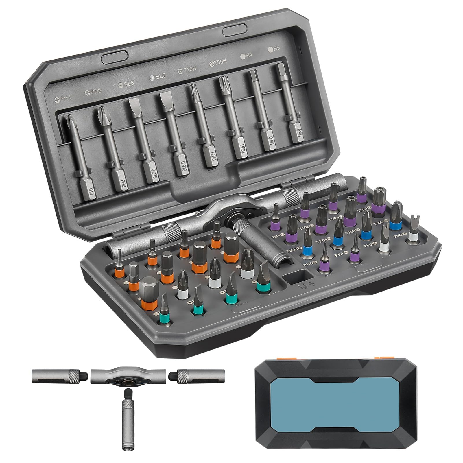 42 in 1 Magnetic Screwdriver Set Multi Bit Magnetic Ratcheting Screwdriver Set with Detachable Ratchet Handle Repair Tool