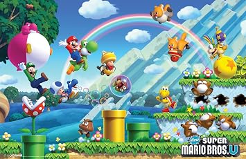 Pyramid America Super Mario Poster - Mario Bros Level - 11 x 17 Poster Print Wall Art, Ideal for Home Decor, Room Decor & Living Room Decor