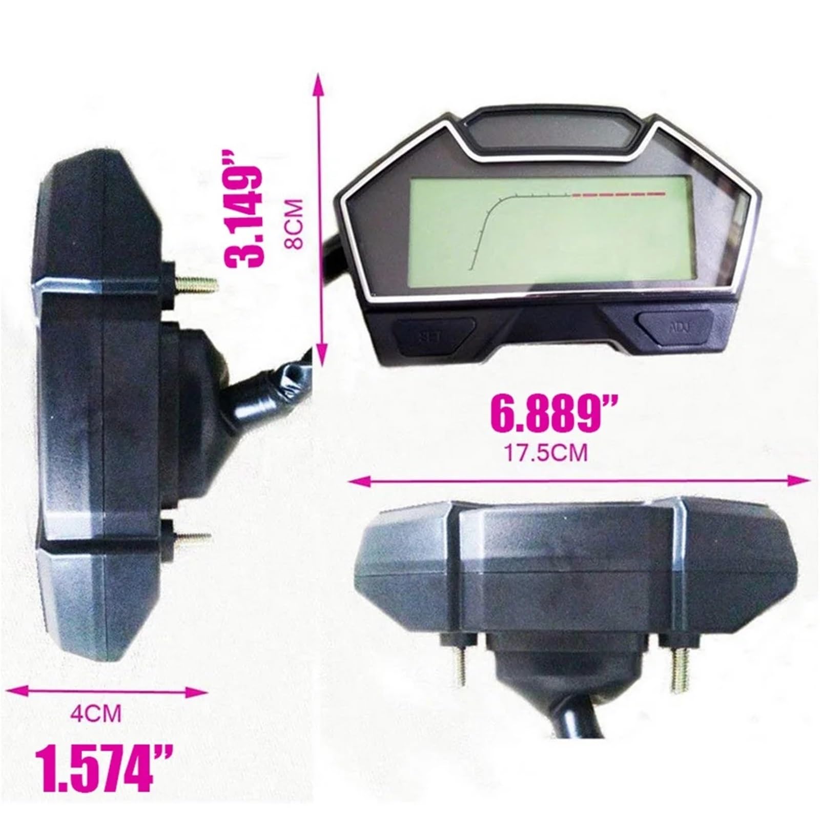 Prędkościomierz motocyklowy Licznik prędkości motocykla Regulowany licznik prędkości i przebiegu Obrotomierz LCD Cyfrowy panel wskaźników Prędkościomierz Obrotomierz