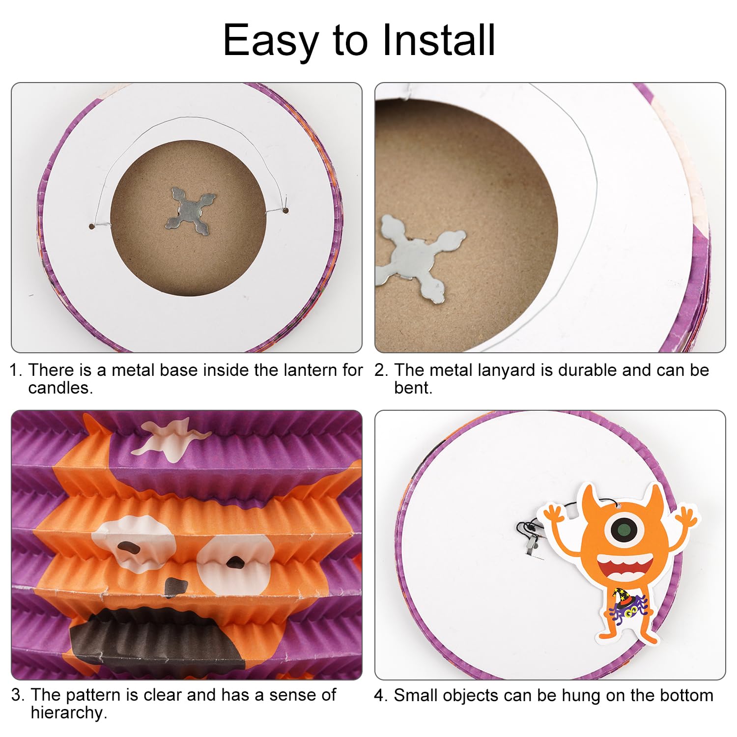 2 Stück Halloween Papierlaternen - Faltbare Deko Mit Kürbis-Motiven