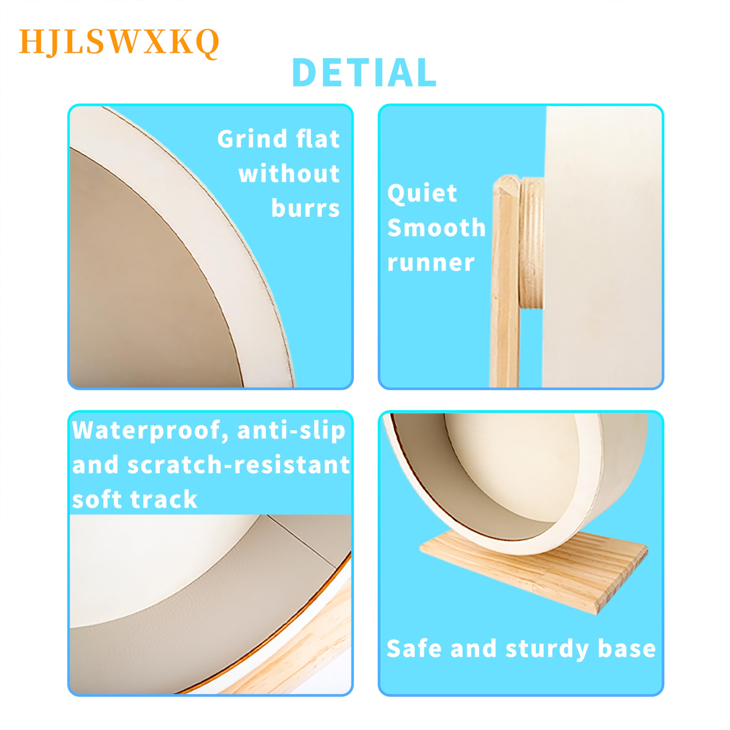 13in Large Hamster Silent Exercise Wheel – Wooden Chinchilla Wheel with Removable Washable Track, Quiet Wheel for Hedgehog,Rat,Syrian Hamster（13in） - image 5