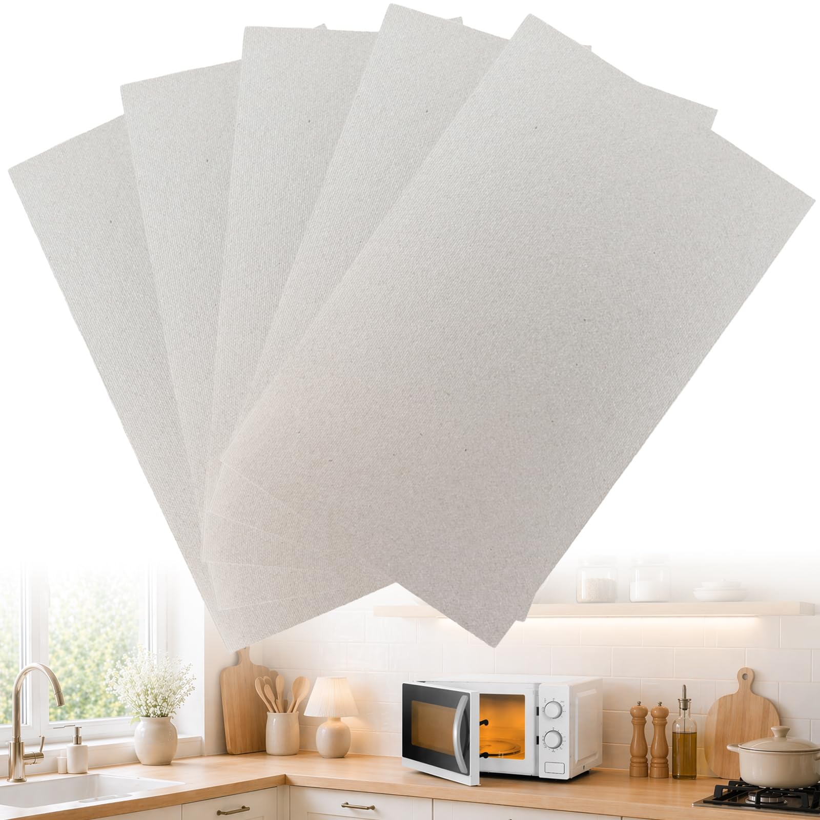 Foglie di Mica Universale per Forno a Microonde 12,7 x 20,3 cm, Microonde Copertura Guida da Poweka (5 Pezzi)