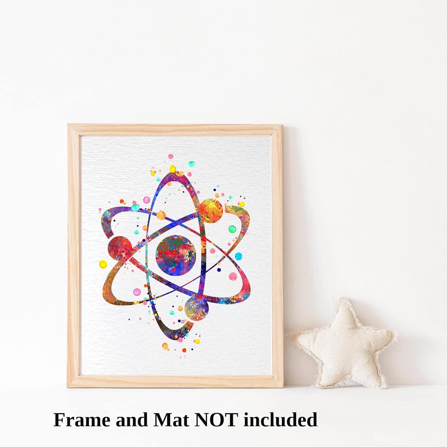 Dignovel Studios 11X14 Unframed Atom Symbol Watercolor Art Print Poster Atomic Science Physics Chemistry Science Décor Wall Hanging DN763