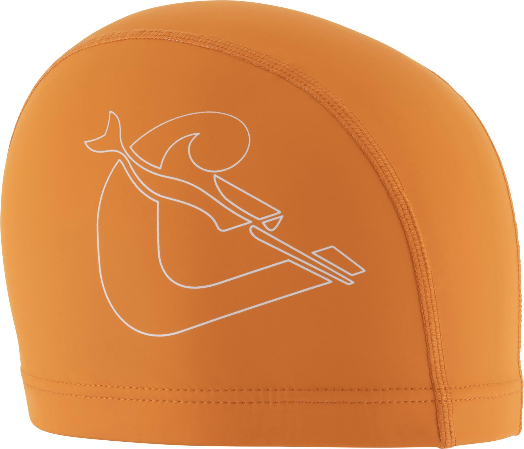 Cressi Senna Swim Cap Pu Coated Orange/White - Adult Swimming Cap Made of Soft Fabric with PU Coating, Orange/White, One Size