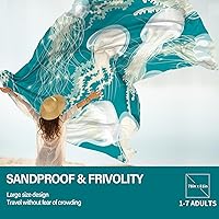 Vista 93 de Beach Blanket Oversized Extra Large 78" X 81",Waterproof Sandproof Beach Blanket 1-7 Adults Lightweight Durable for Travel Camping Hiking Picnic