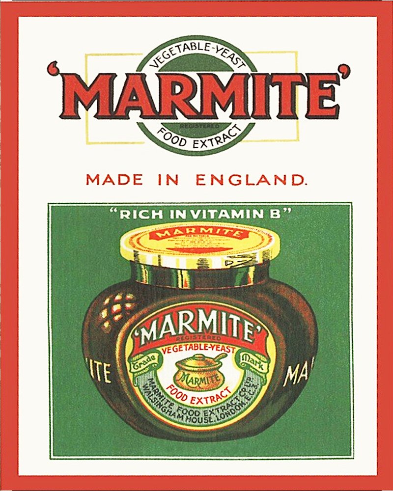 Chill Earth Tones Marmite Sign 8X6 Inch Metal Vintage Style Nostalgic Advertising Wall Sign - Retro Art