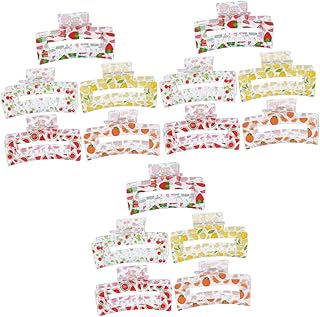 فوميز. 15 قطعة من مشابك شعر على شكل فاكهة للفتيات، مشابك شعر كبيرة، مشابك شعر مخلبية، مشابك شعر مخلبية للشعر، مشابك شعر لطيفة للنساء، مشابك شعر على شكل فك