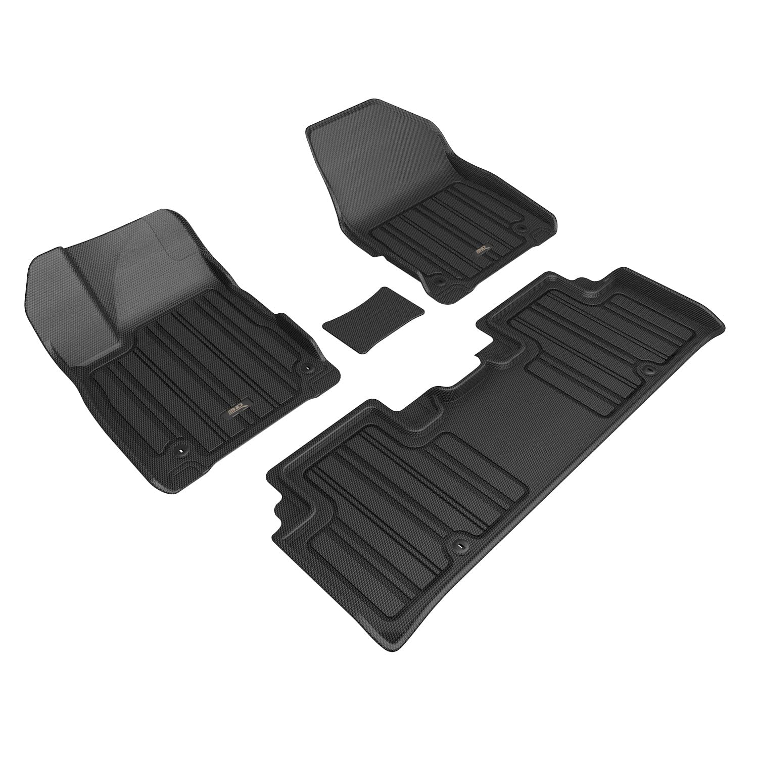 Photo 1 of *STOCK IMG AS REF* 3D MAXpider Custom Fit ELITECT Floor Mat (Black) Compatible with KIA EV6 2022-2023 - Full Set