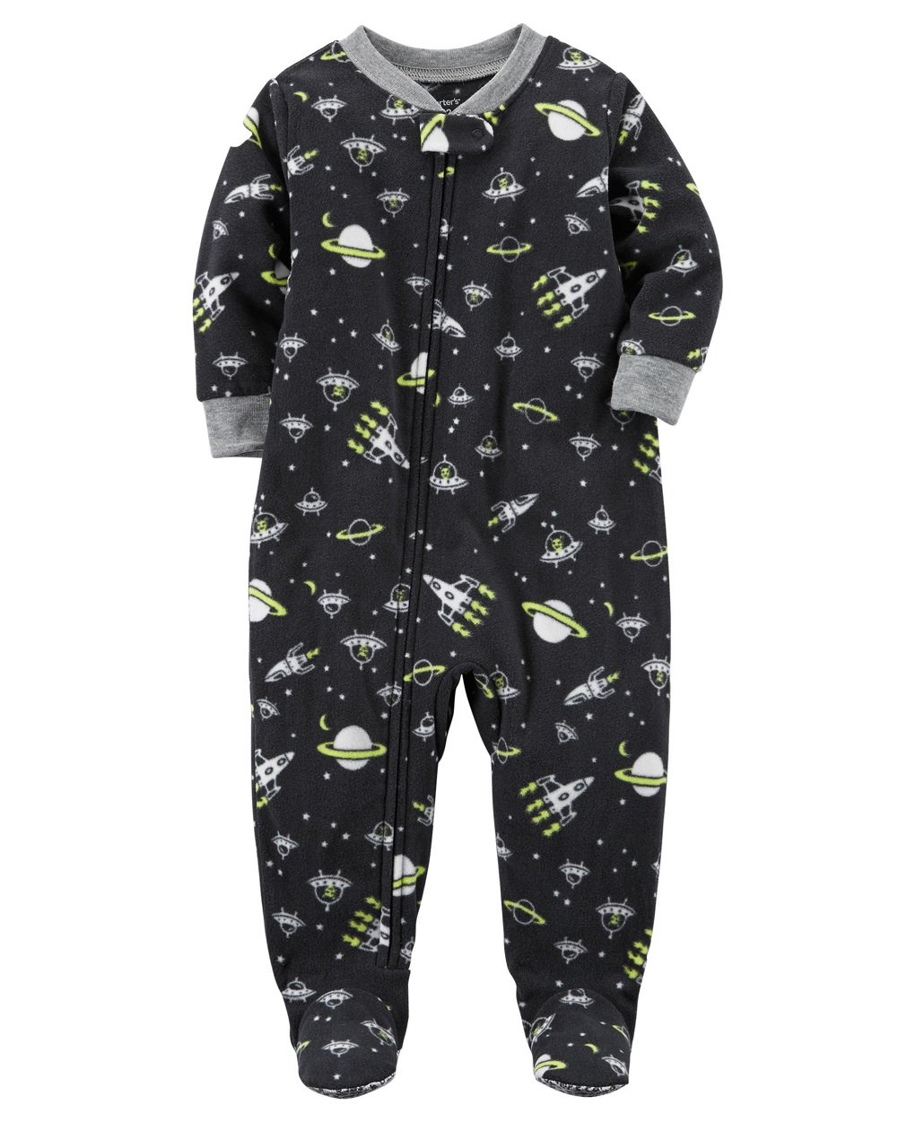 Carter's Boys' 12M-10 Space Fleece Pajamas Black 3T