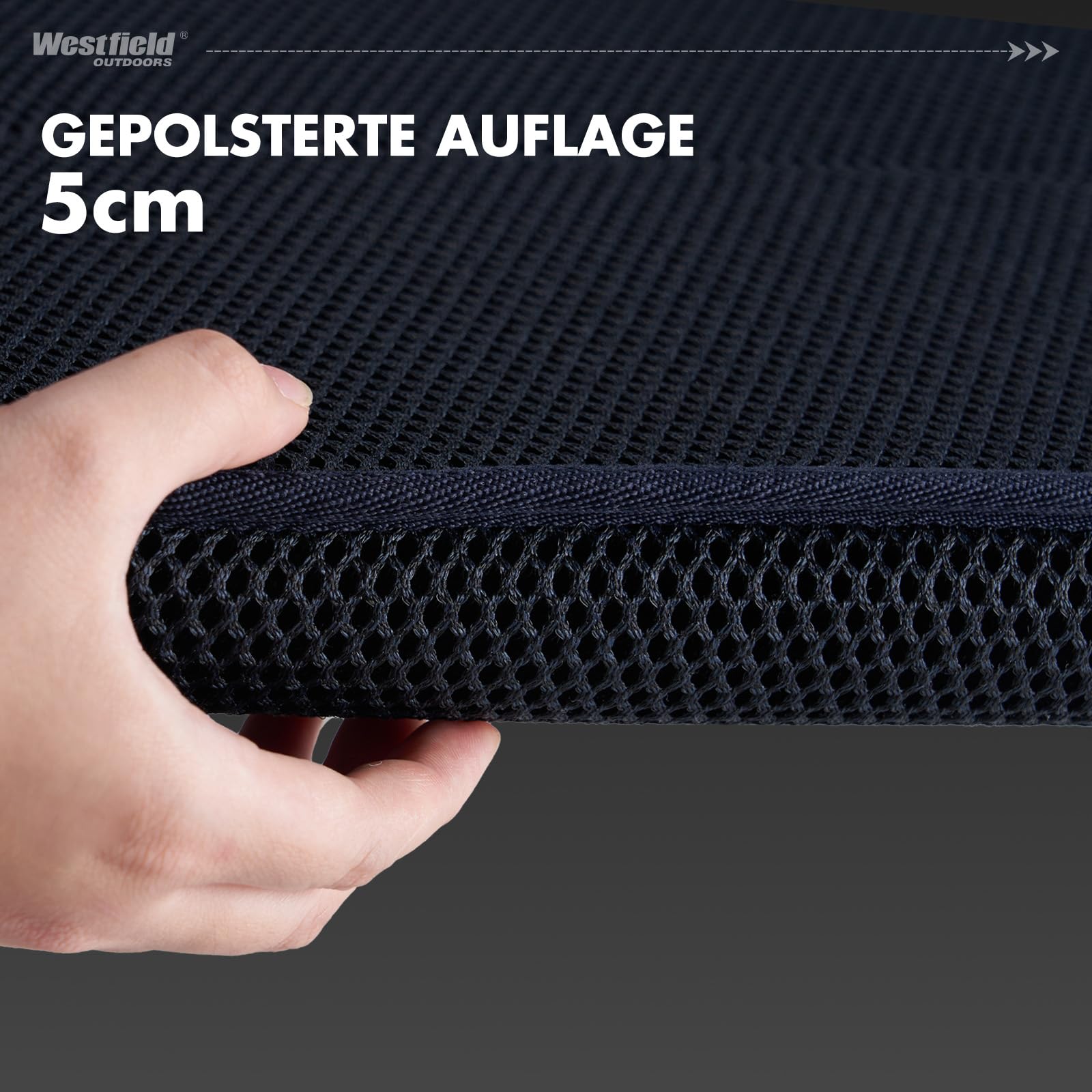 Westfield Outdoors Beinauflage 50 cm Höhe aus Aluminium 3D Mesh-Gewebe