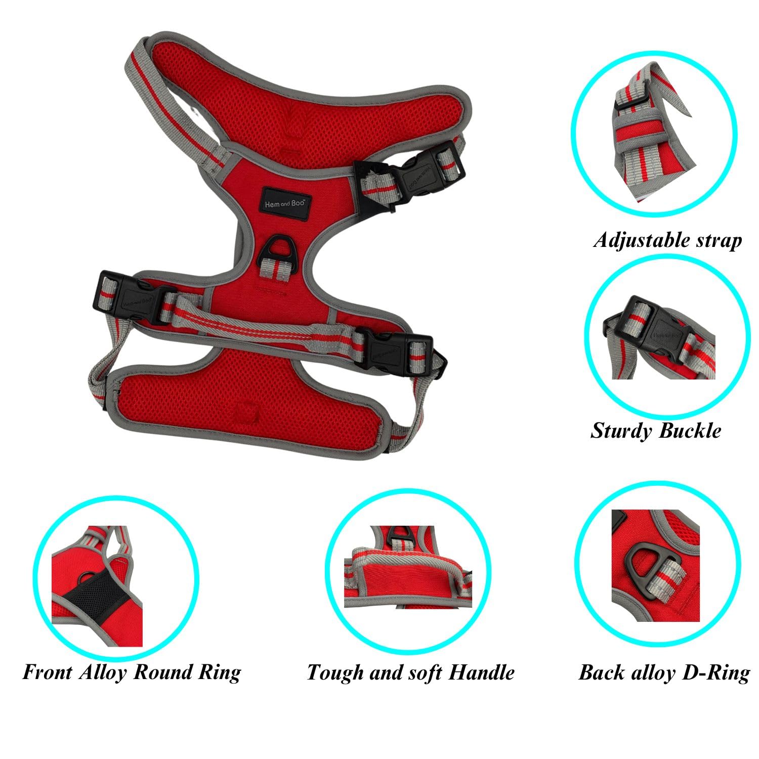 Hem and Boo Sports Harness Red Extra Large - Image 4