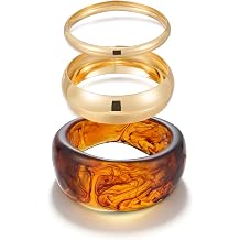 FAXHION Chunky Resin Acrylic Bangle Bracelets for Women, Colorful Wide Geometric Bangles Set, Statement Stackable Bracelet Jewelry Gift