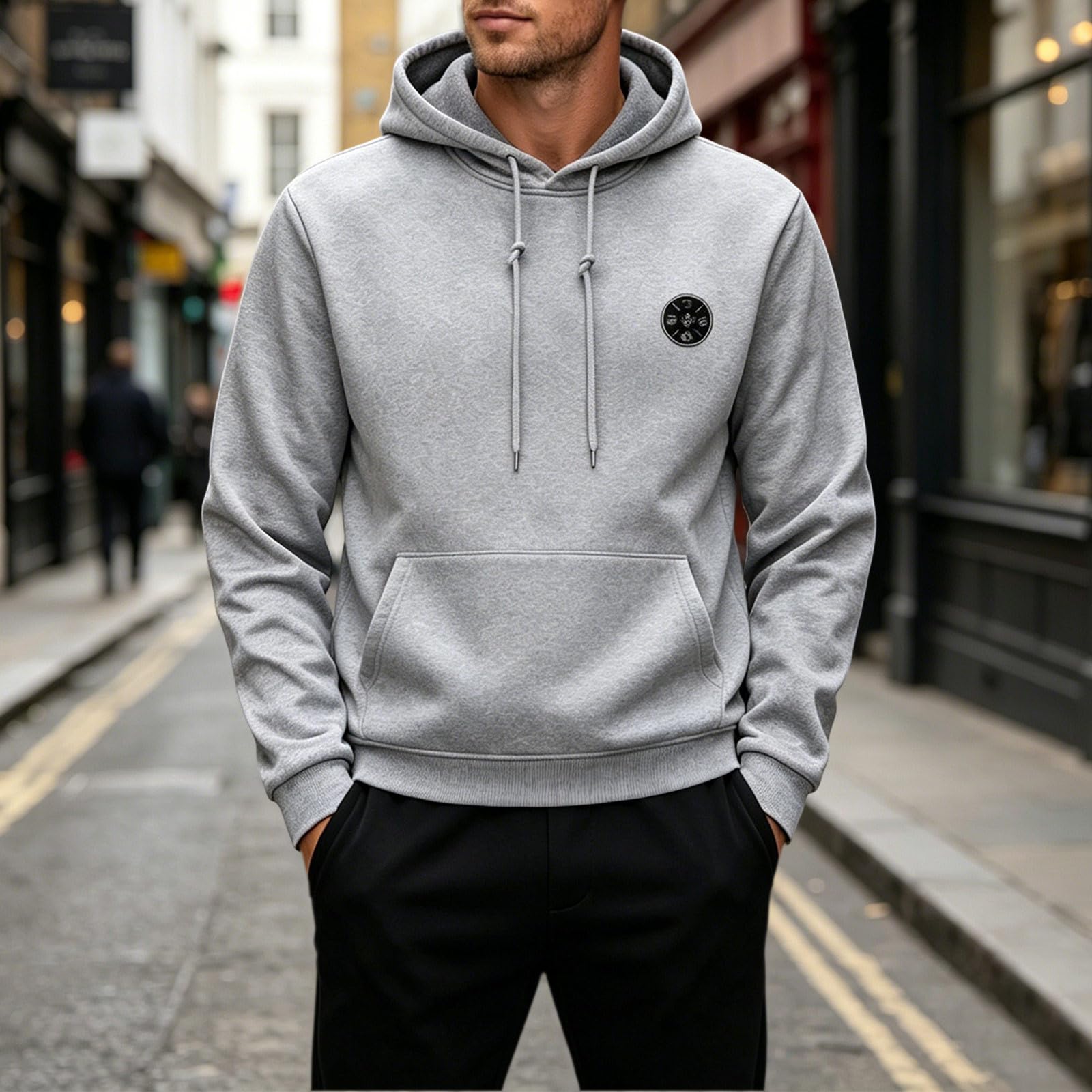 Herren Beheizbare Hoodie mit 9 Heizzonen Winter Sweatshirt Kapuzenpullover