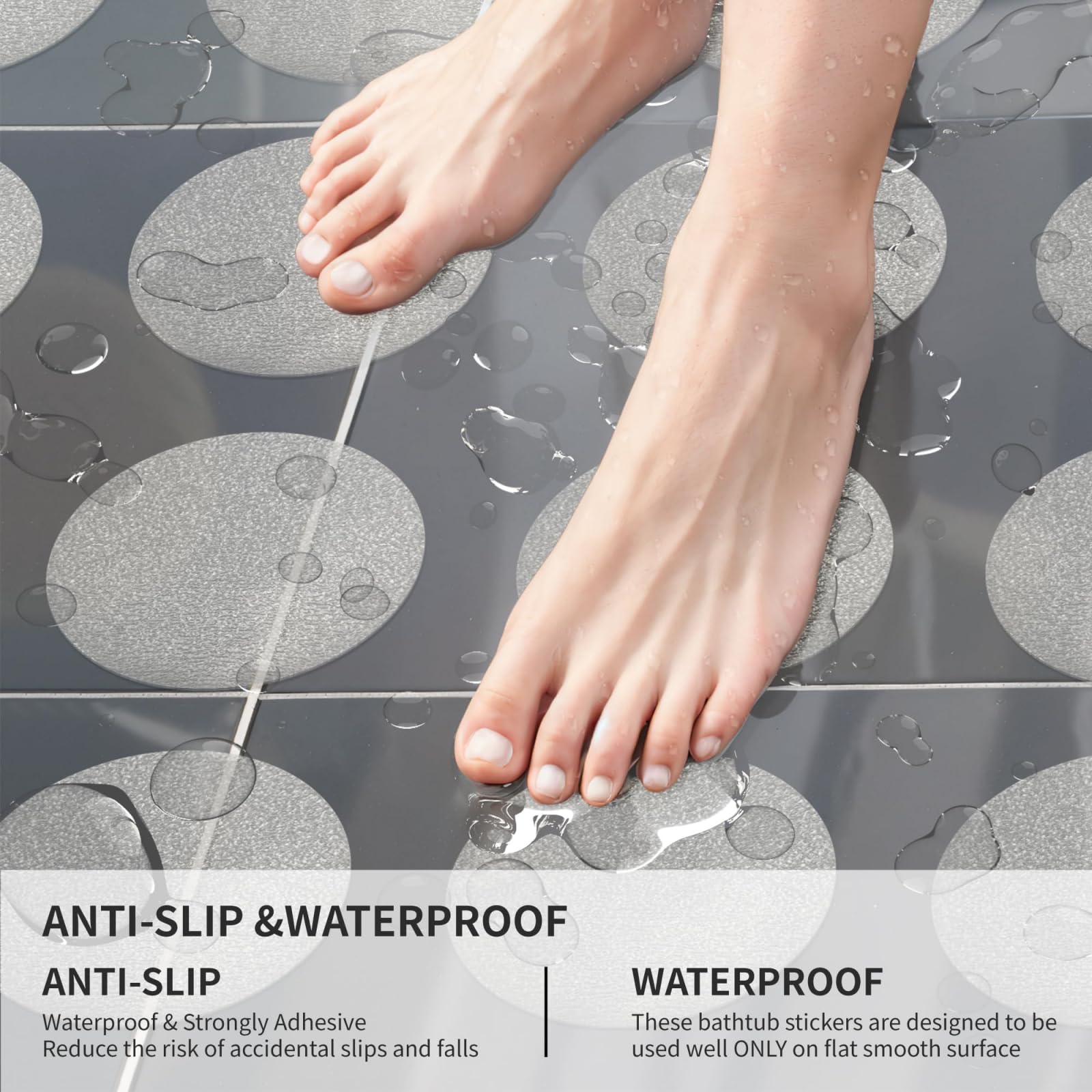 40 Pezzi Rotondo Antiscivolo Sicurezza Doccia Pedate Adesivo Vasca Adesivi Rotondo Antiscivolo Bagno Adesivi 10 cm / 4 Inch, Trasparente