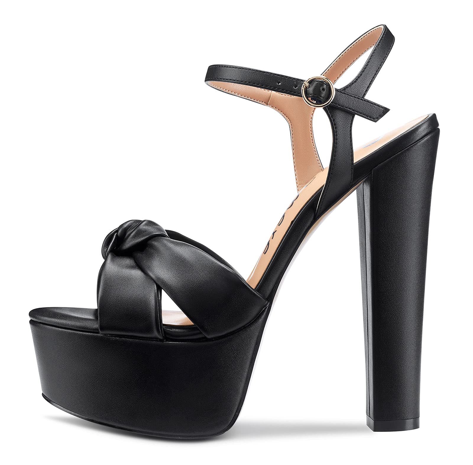 Castamere Femme Bout Ouvert Mode Sandale Plateforme Bloc Talons 15CM High Heels Pumps