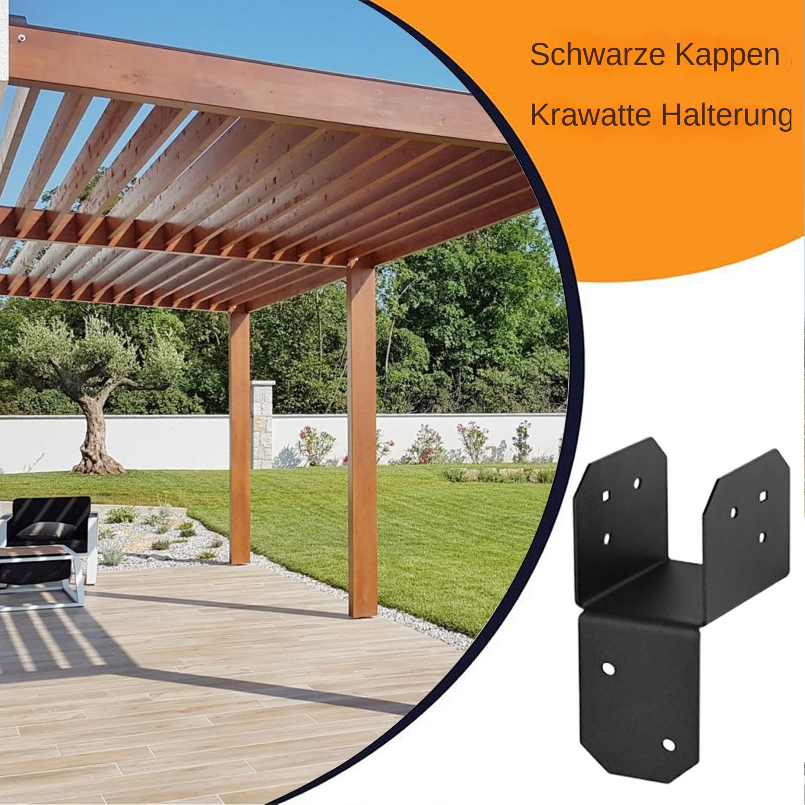 Supporti per 4x4 Legno 4 Pezzi Connettore Paletto Trave Aggancio Tetto | Rinforzo per Carichi Pesanti per Travi ad Alta Resistenza per Patio Carport Giardino Gazebo Recinto