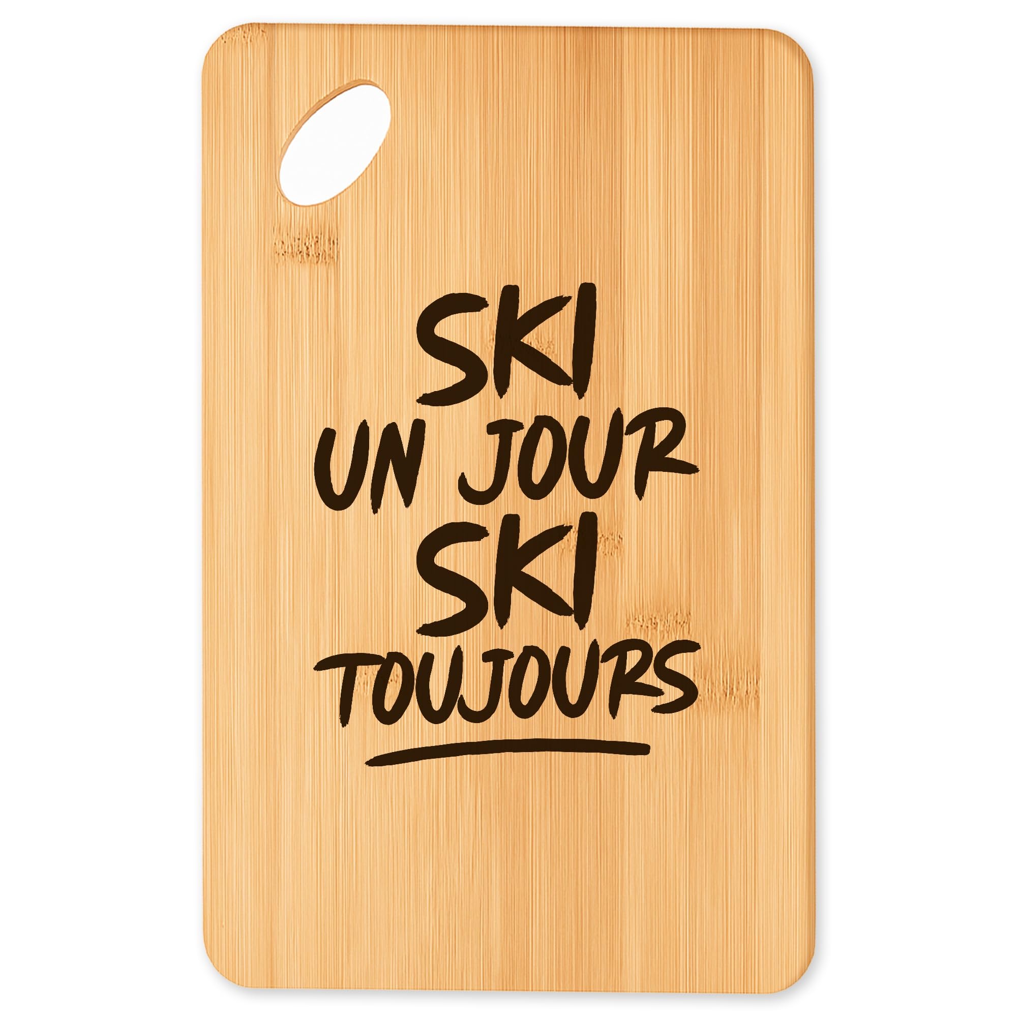 Planche à découper Ski toujours en bambou pour apéro et barbecue