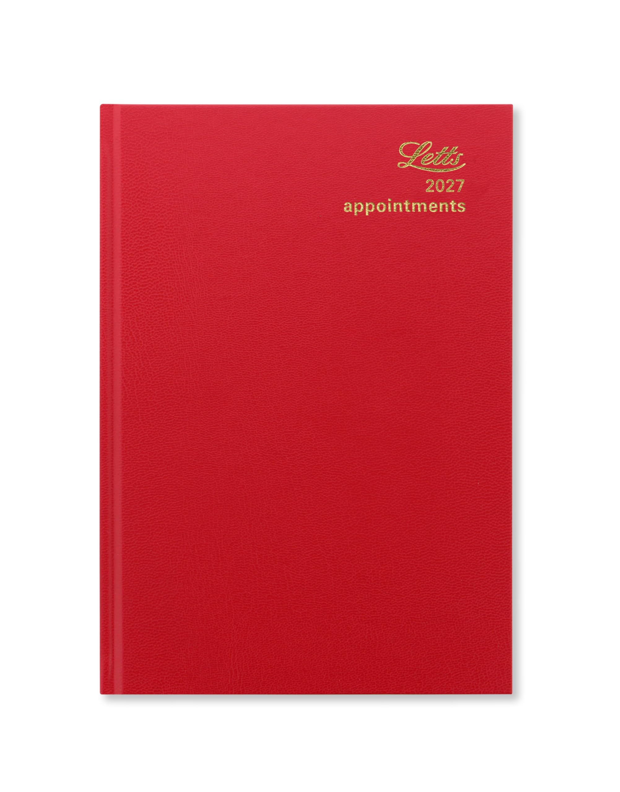 Letts of London Standard A5 day to a page 2027 diary - Red 27-T11XRD