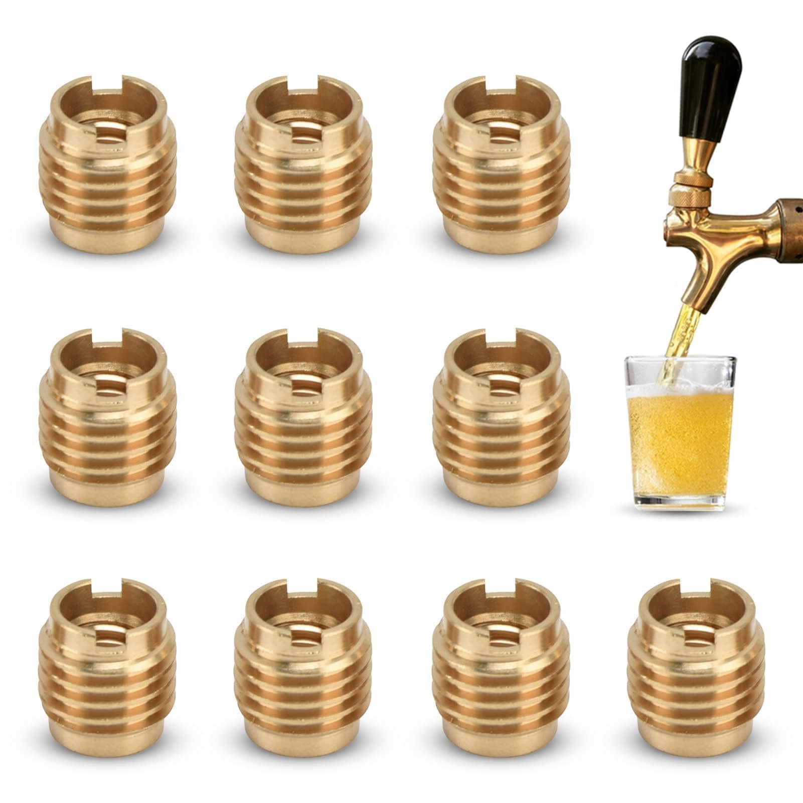 Brass Threaded Inserts - 10 Pack for Beer Taps -1
