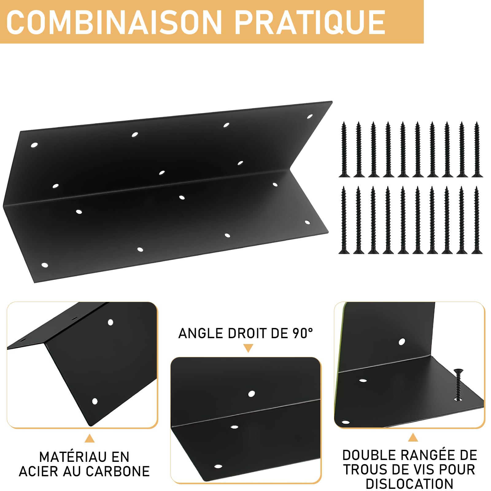 Lot de 8 Supports d'angle en Métal pour Parterre de Jardin Surélevé