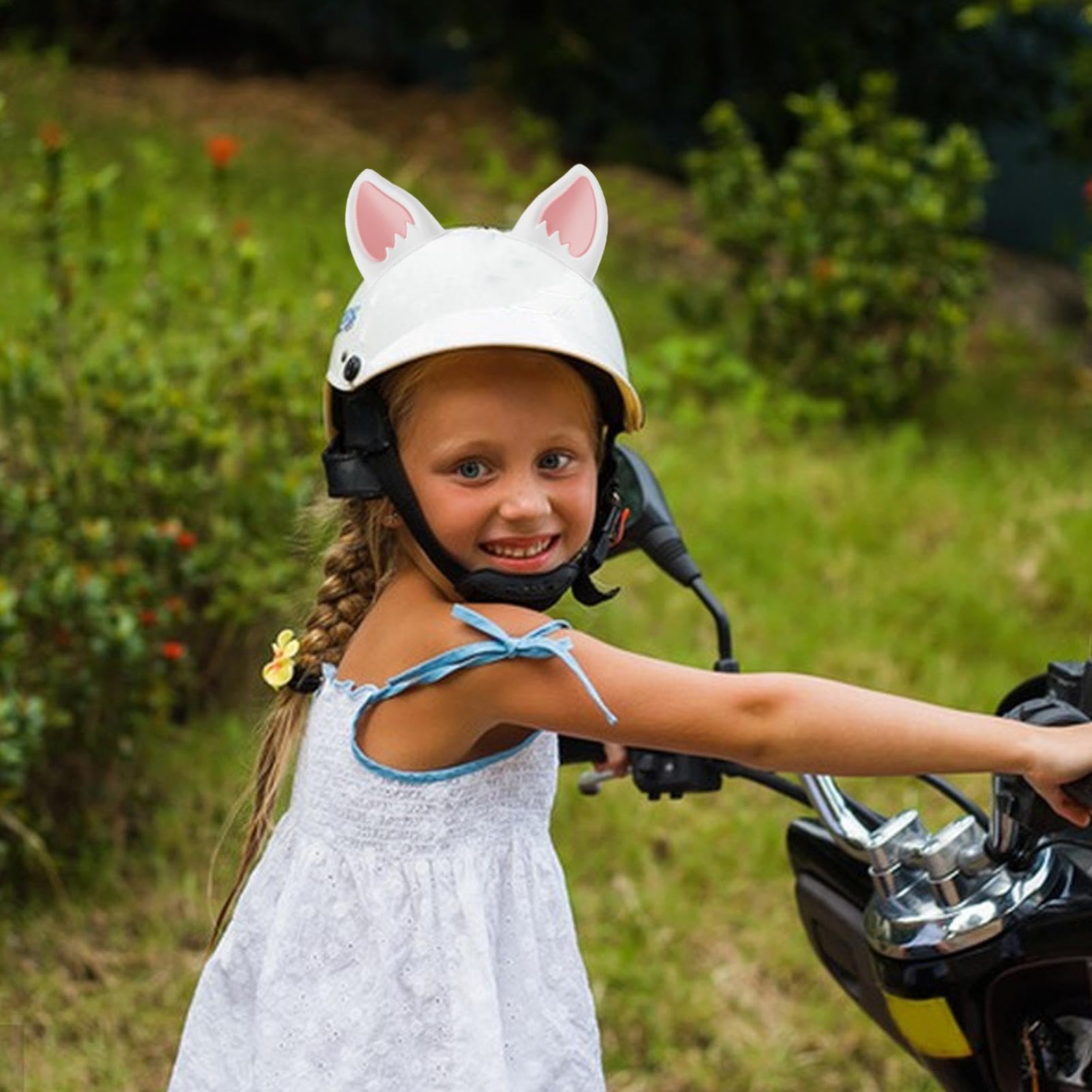 Uszy kapelusza motocyklowego, nauszniki kapelusza motocyklowego - 2X motocykl kot dekoracja kapelusza usznego, dekoracja czapki motocyklowej, akcesoria do uszu kotka samoprzylepne skórki i sztyfty