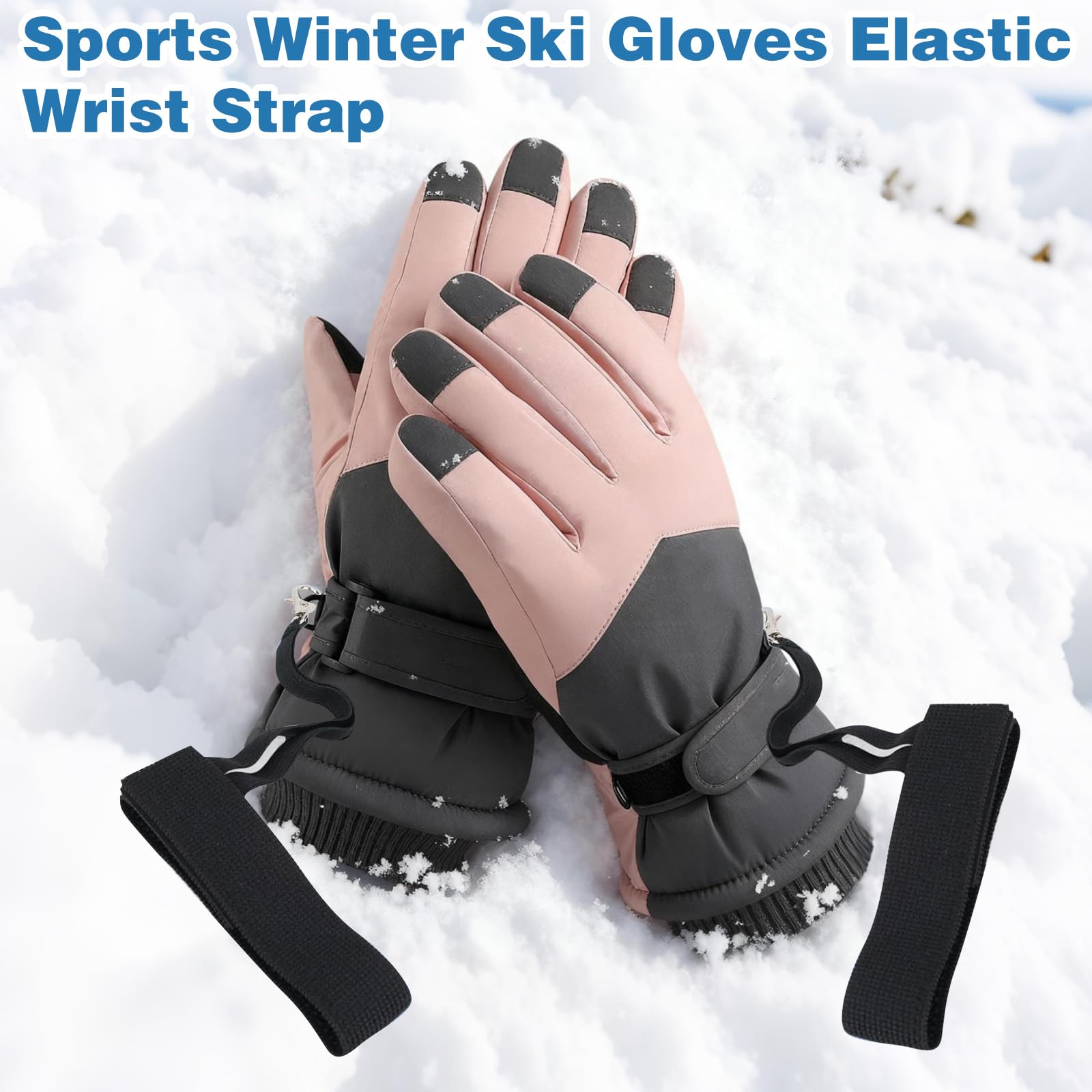 Gants de Ski d'hiver 4 pièces avec dragonne élastique pour Hommes Alpinisme Snowboard Plein air